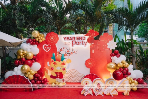 Backdrop Trang Trí Tiệc Tất Niên Giá Rẻ 1