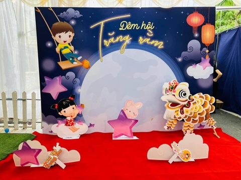 Backdrop Trang Trí Trung Thu Tại Nhà Đẹp 08