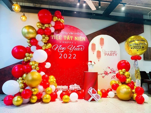 Backdrop Year End Party Tiệc Tất Niên 2