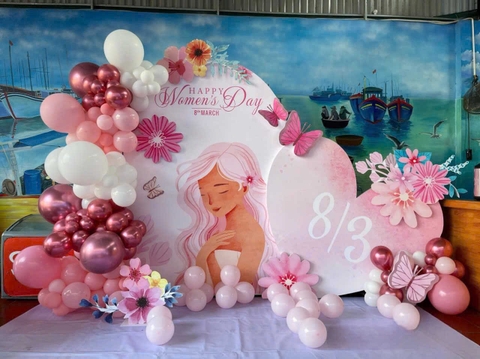 Background Quốc tế Phụ nữ 8/3 Màu Hồng Đẹp