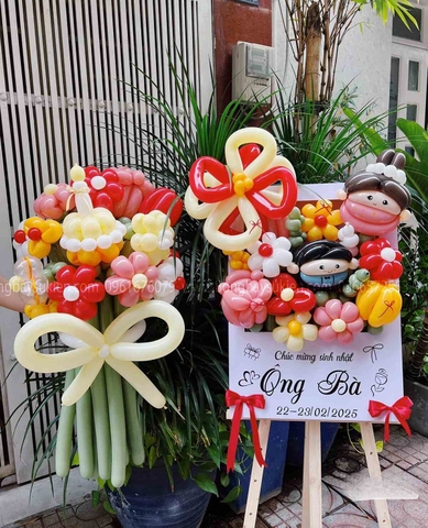 Bảng hoa bóng sinh nhật handmade đẹp