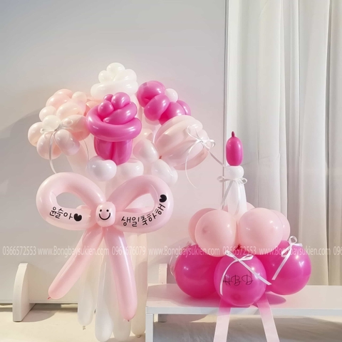 Bó Hoa Bóng Bay Quà Tặng Sinh Nhật Cho Bé Gái