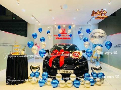 Bóng bay bàn giao xe sang Hyundai đẹp