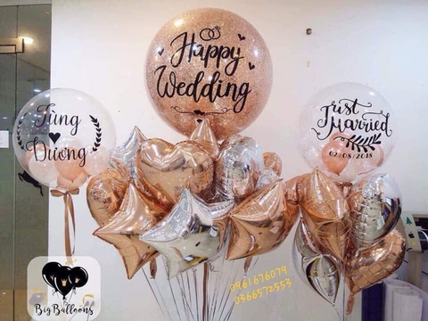 Bóng bay jumbo in chữ trang trí phòng cưới