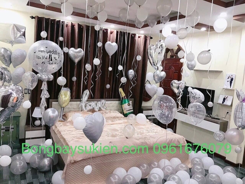 bóng bay trang trí phòng cưới đẹp Tây Hồ