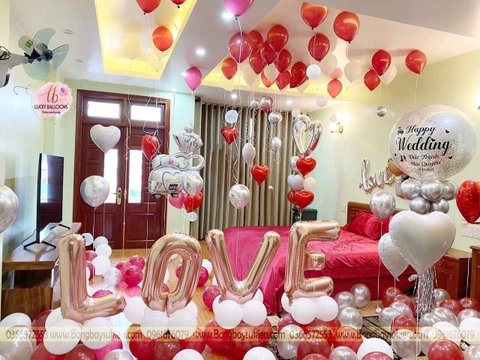 bóng bay trang trí phòng cưới đẹp Thanh Xuân