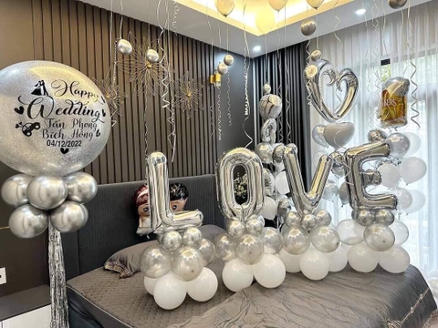 Bóng Bay Trang Trí Phòng Cưới Hiện Đại Đẹp