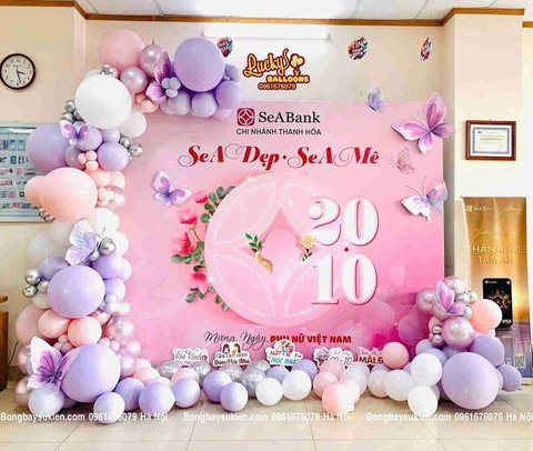 Mẫu Backdrop Happy Women's Day Cho Công Ty