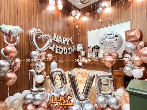 Cách trang trí bóng bay phòng cưới đẹp Dâu rể nào cũng mê mẩn