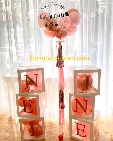 Combo bóng bay jumbo và hộp bóng in tên đẹp tại Hà Nội