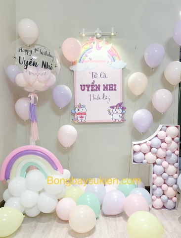 combo set bóng bay jumbo và bảng tên đẹp
