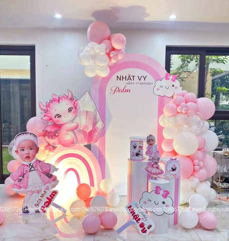 Combo trang trí sinh nhật bé gái 1 tuổi