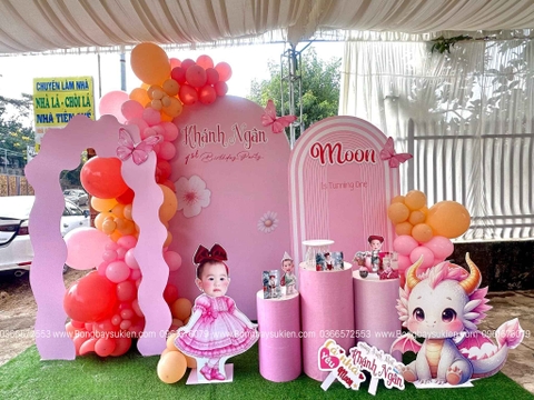 Combo Trang Trí Sinh Nhật Cho Bé Gái 1 Tuổi