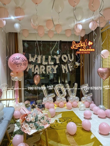 Dịch Vụ Trang Trí Cầu Hôn Bằng Bóng Bay