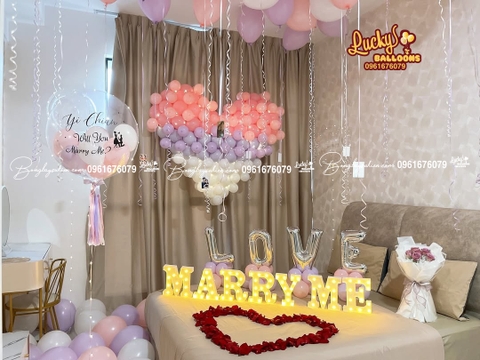 Dịch vụ trang trí cầu hôn bất ngờ bằng bóng bay tại Hà Nội