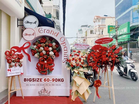 Dịch vụ trang trí khai trương bảng bóng hoa
