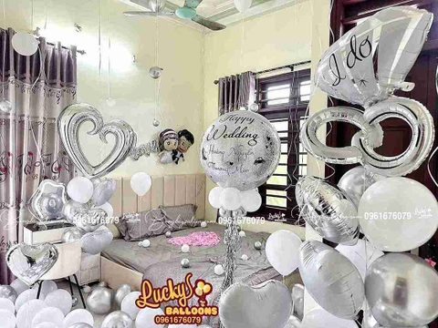 Set Bóng Bay Trang Trí Phòng Cưới Trọn Gói