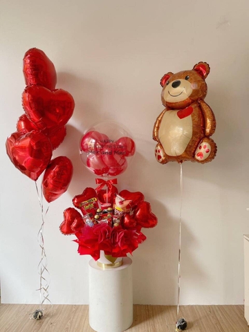 giỏ quà bánh kẹo sinh nhật kết hợp bóng bay