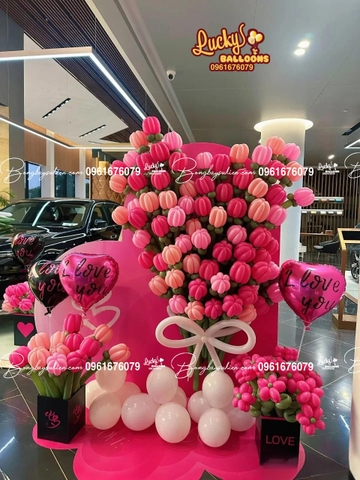 HOA BÓNG BAY BACKDROP LỄ BÀN GIAO XE Ô TÔ 1