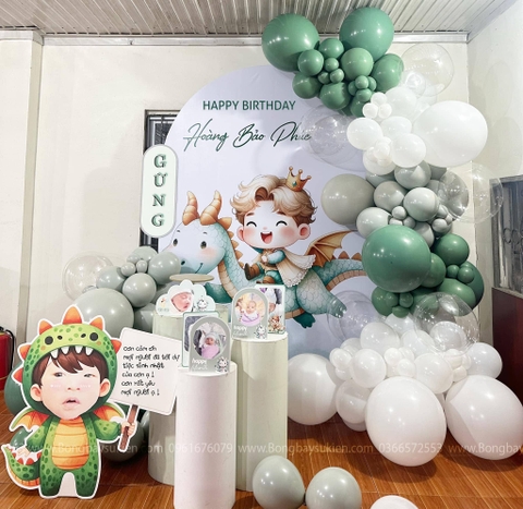 Mẫu Backdrop Sinh Nhật Bé Trai 1 Tuổi