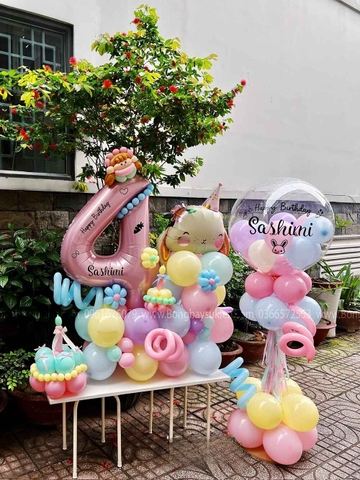 Mẫu bảng hoa bóng bay phong cách Hàn Quốc