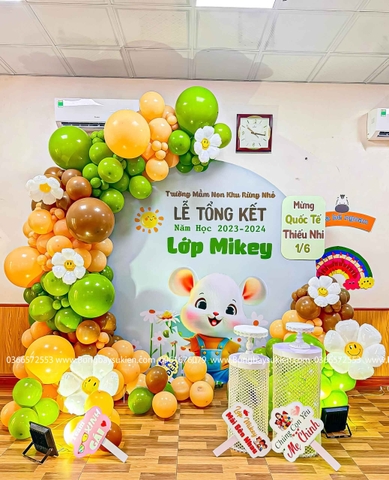 Mẫu Bóng Bay Trang Trí Lễ Tổng Kết Mầm Non