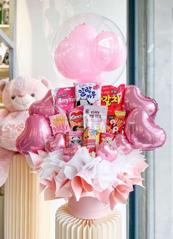 Mẫu Giỏ Bánh Kẹo Đẹp Bóng Bay Sinh Nhật