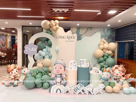 Mẫu Phông Sinh Nhật Bé Trai 1 Tuổi Tuổi Thìn