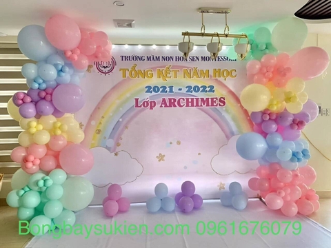 Mẫu Trang Trí Bóng Bay Tổng Kết Năm Học Đẹp
