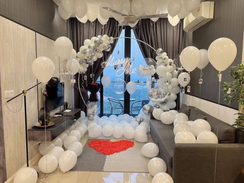 Mẫu Trang Trí Cầu Hôn Đẹp Bằng Bóng Bay