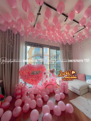 Mẫu Trang Trí Sinh Nhật Bé Gái Bằng Bóng Bay