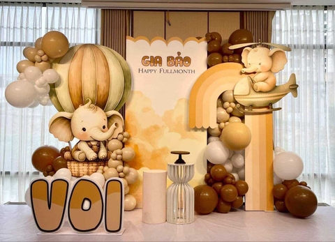 Phông Đầy Tháng Cho Bé Trai Tại Nhà