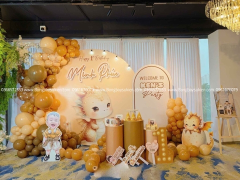 Phông nền sinh nhật bé trai tuổi Thìn