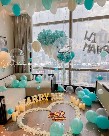 Set Bóng Bay Cầu Hôn Lãng Mạn Marry Me 09