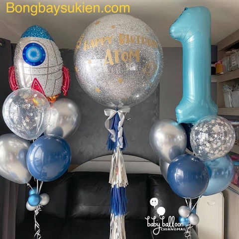 set bóng bay jumbo sinh nhật 1 tuổi đẹp