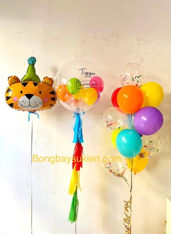 Set bóng bay jumbo sinh nhật bé trai tuổi hổ tại Cầu Giấy