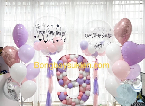 Set Bóng Bay Jumbo và Bóng Số Tuổi Lồng Bóng