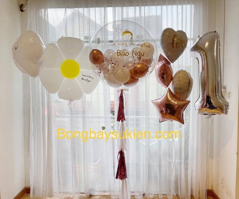 Set bóng bay sinh nhật phong cách hàn quốc