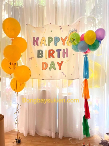 Set bóng bay trang trí sinh nhat kem phông