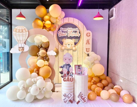 Set Bóng Đầy Tháng Cho Bé Trai Đơn Giản