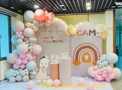 Set Trang Trí Đầy Tháng Cho Bé Gái Giá Rẻ