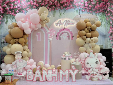 Set Trang Trí Sinh Nhật Bé Gái 1 Tuổi Giá Rẻ