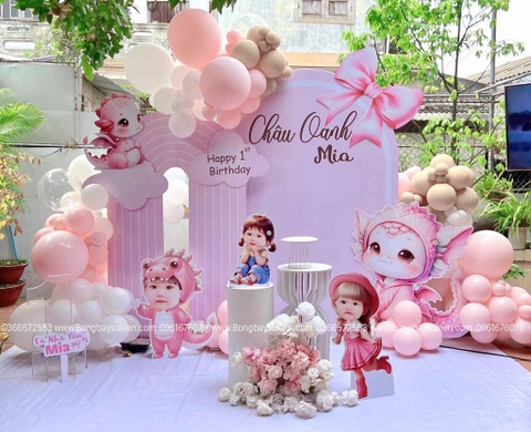 Trang trí sinh nhật bé gái tuổi Rồng dễ thương