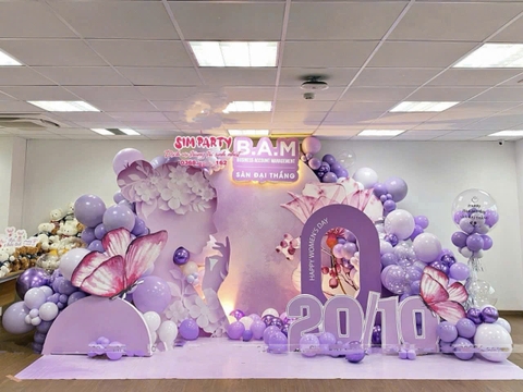 Trang trí bóng bay 20 - 10 ngày phụ nữ việt nam tại Hà Nội