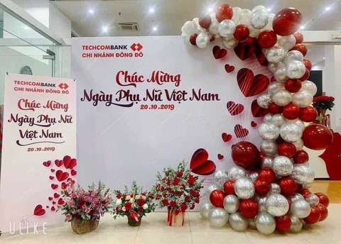 Trang trí bóng bay ngày phụ nữ Việt Nam 20/10 tại Hà Nội.