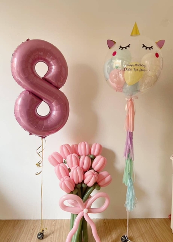 Trang Trí Bóng Bay Sinh Nhật Màu Hồng 25