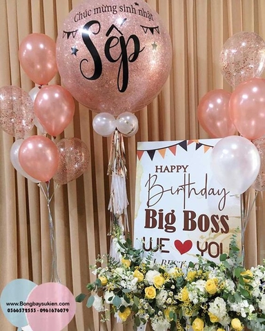 Trang trí bóng bay sinh nhật sếp