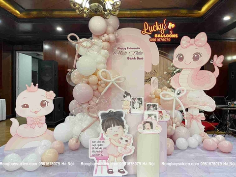 Trang Trí Đầy Tháng Bé Gái Sang Trọng