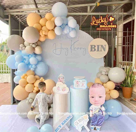 Trang Trí Đầy Tháng Bé Trai Đơn Giản Tại Nhà