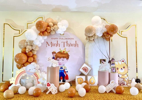 Trang Trí Đầy Tháng Cho Bé Trai Tại Nhà 2